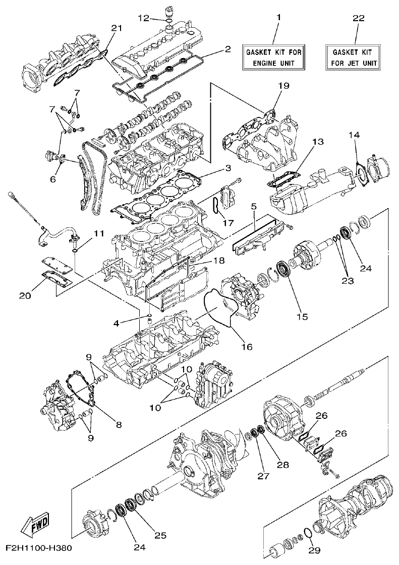 Yamaha FY1800-1HF2H300EA(1)_DE REPAIR KIT 1 parts diagram